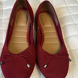 Kelly & Katie Burgundy Flats with Bow Detail